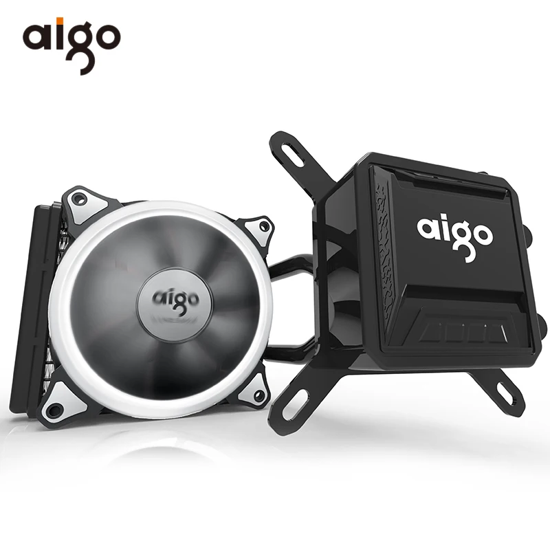

Aigo CPU Water Cooler Fan Mute Ceramic Bearings Computer Pc Case Heatsink Radiator Water Liquid CPU Cooling Water Cooler 12V