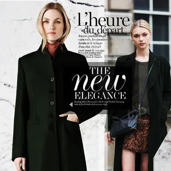 

2017 Wool Cashmere Dark Army Green Fabric Woman Winter Overcoat Suits Warming Fabrics-600GSM Apparel Customized the Cloth