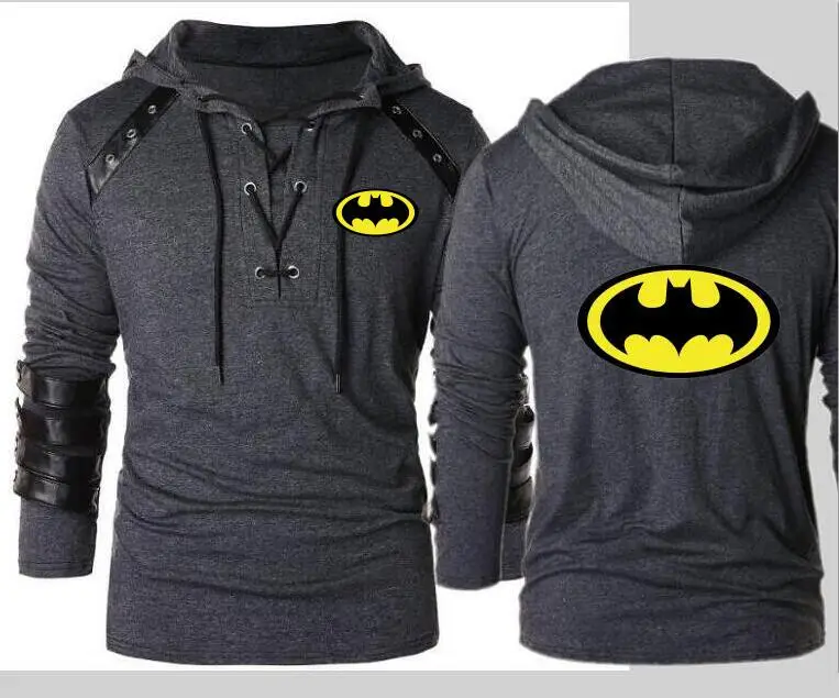 

2019 Men's New Batman Hoodie Men's Motorcycle Jacket Knit Batman Hooded Long Sleeve Cotton Jacket