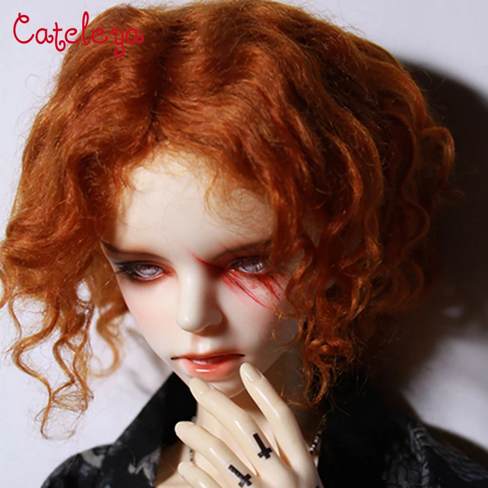 

Cateleya BJD doll wig sd doll male doll modelling radish red 1/6 1/4 1/3 uncle curly short hair Doll Accessories