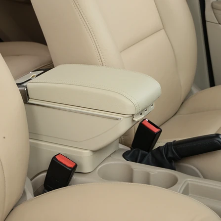 Автомобильный ящик для хранения подлокотников для Toyota Yaris Vitz 2006-2011 хэтчбек центральная консоль коробка для хранения поворотный подлокотник - Название цвета: C Styke Beige