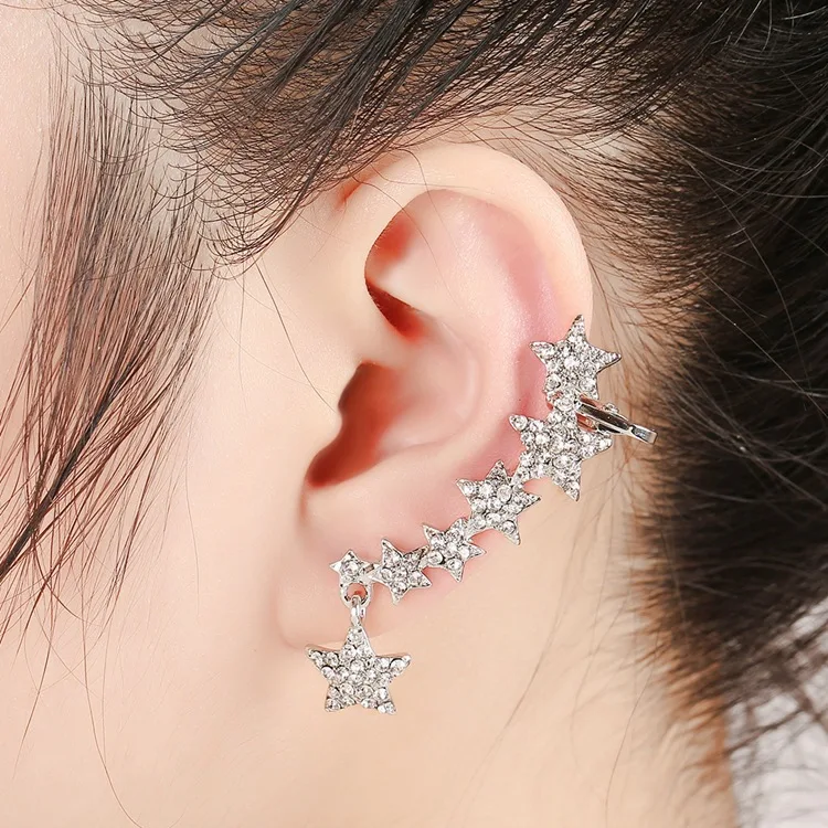 

new stars ear clip on earring ear cuff oorringen ohrclips klipsy na uszy ohrringe kolczyki earcuff