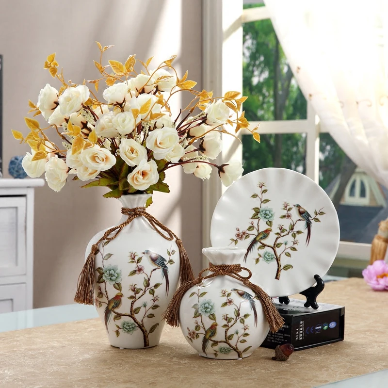 XYSQWZ Ceramic Vase European Decoration Home Decoration Living Room Crafts Decoration Wine Cabinet TV Cabinet Vase Color : 2 XYSQWZ Ceramic Vase European Decoration Home Decoration Living Room Crafts Decoration Wine Cabinet TV Cabinet Vase Color : 2