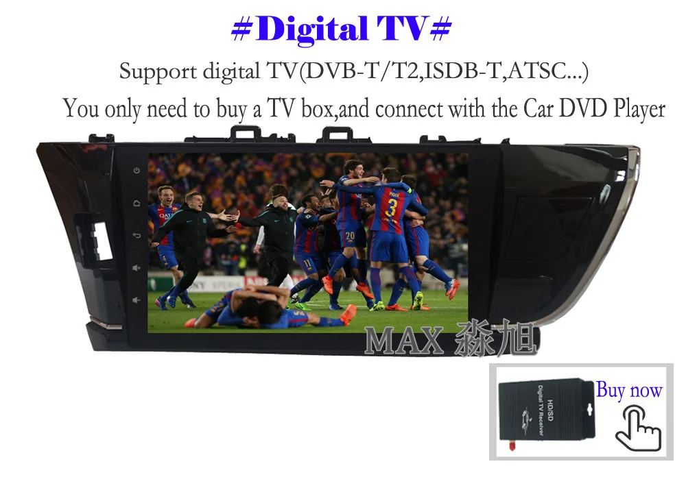 Cheap MAX Android 8.1.0 Car DVD Player for Toyota corolla 2014 2015 2016 Car Radio RDS BT 4G WiFi SWC GPS Navigation System Free Map 10