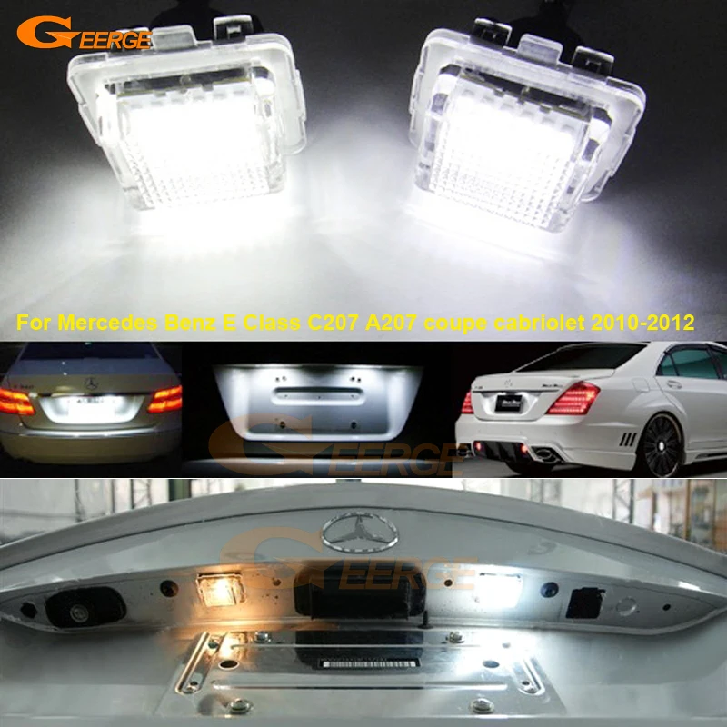 

For Mercedes Benz E Class C207 A207 coupe cabriolet 2010 - 2012 Ultra bright 18 SMD LED License Plate lamp Lights No OBC error