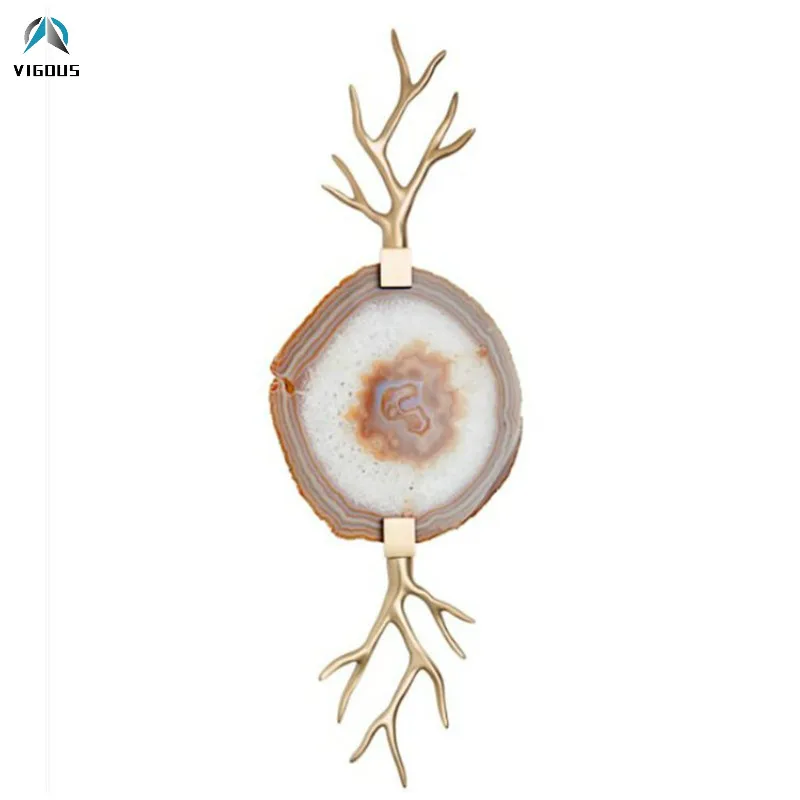 Post Modern New Arrivals Natural Agate Led Wall Lamp Branch Design Sconces for Living Room Luminaras Lamparas Bracket Lamp