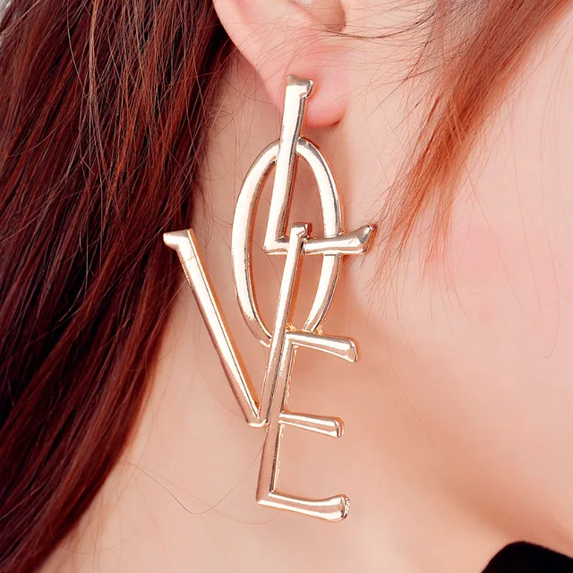 Paparazzi Celebrity Word Love Hoop Basketball Wives Dangle Paparazzi Celebrity Word Love Hoop Basketball Wives Dangle Bridal Earrings Penntes Brincos Christmas Oorbellen For