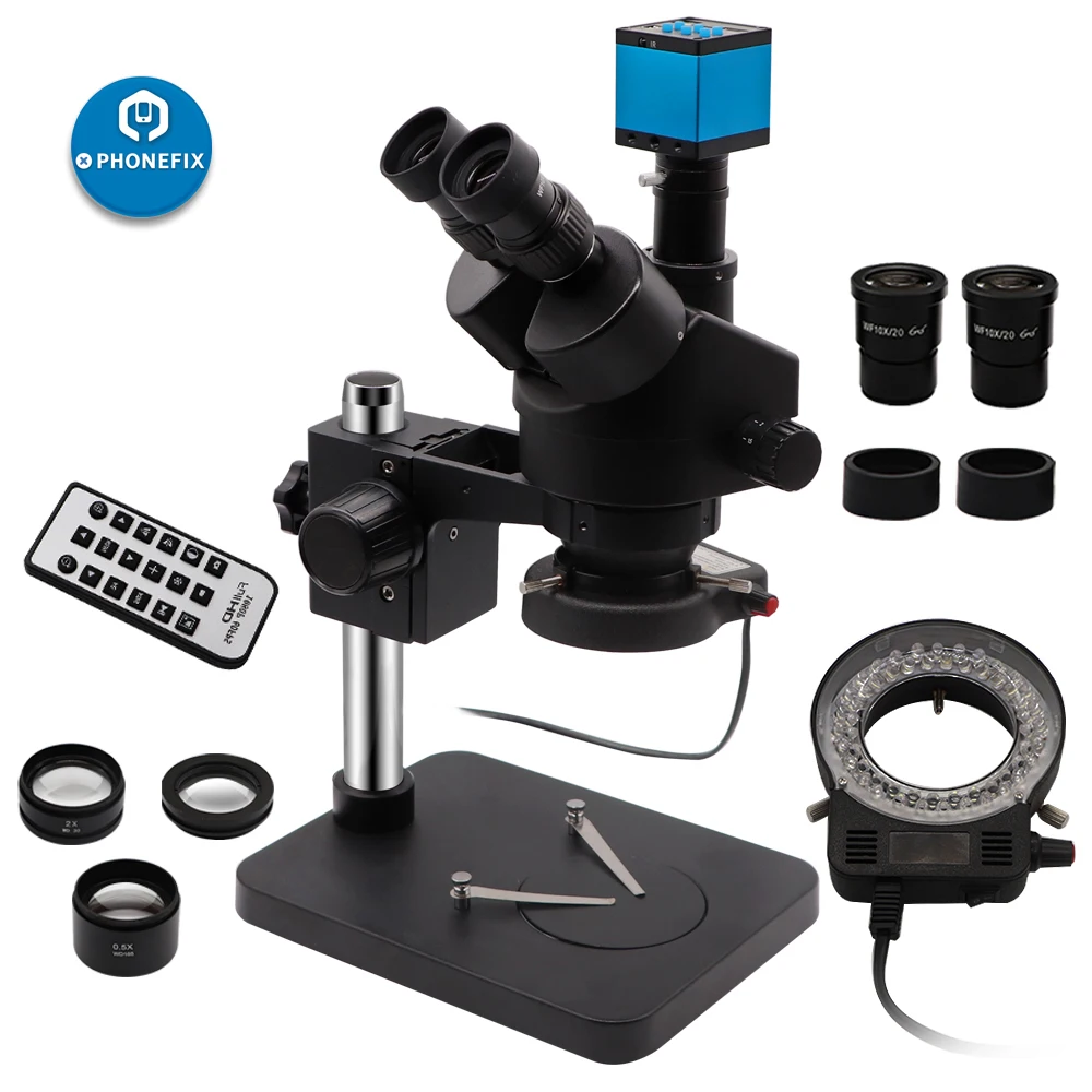 Уникальный черный 3,5x-90X Simul фокальный Тринокулярный Стерео Зум-микроскоп с 14MP 16MP 21MP HDMI камера пайка инструмент для ремонта