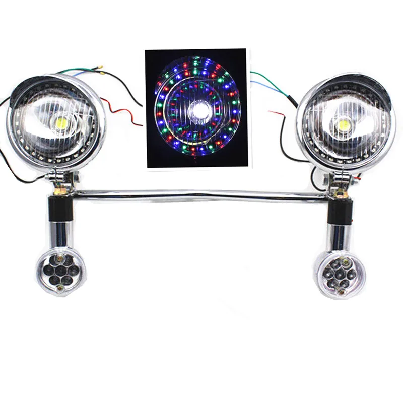 Motorcycle LED Turn Signals COLORFUL Spot lights Bar For Honda Shadow