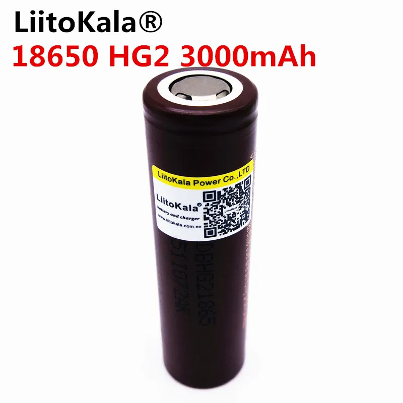 Аккумуляторы LiitoKala для электронных сигарет HG2 18650 3000 мАч|rechargeable battery|liitokala 18650liitokala