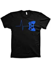Men’s Heartbeat Of A Gamer Tshirt Funny Gaming Tshirts Video Game Tee Shirt O-Neck Premium Short Sleeve