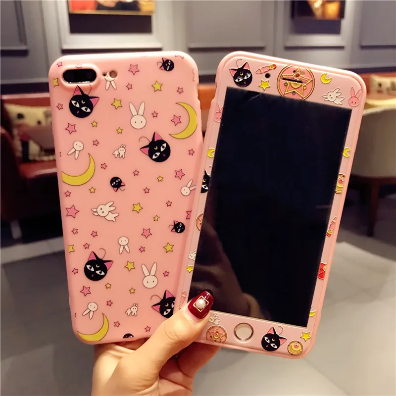 Чехлы для телефонов iPhone 6 6plus Sailor Moon + Защитная пленка из закаленного стекла 6s plus