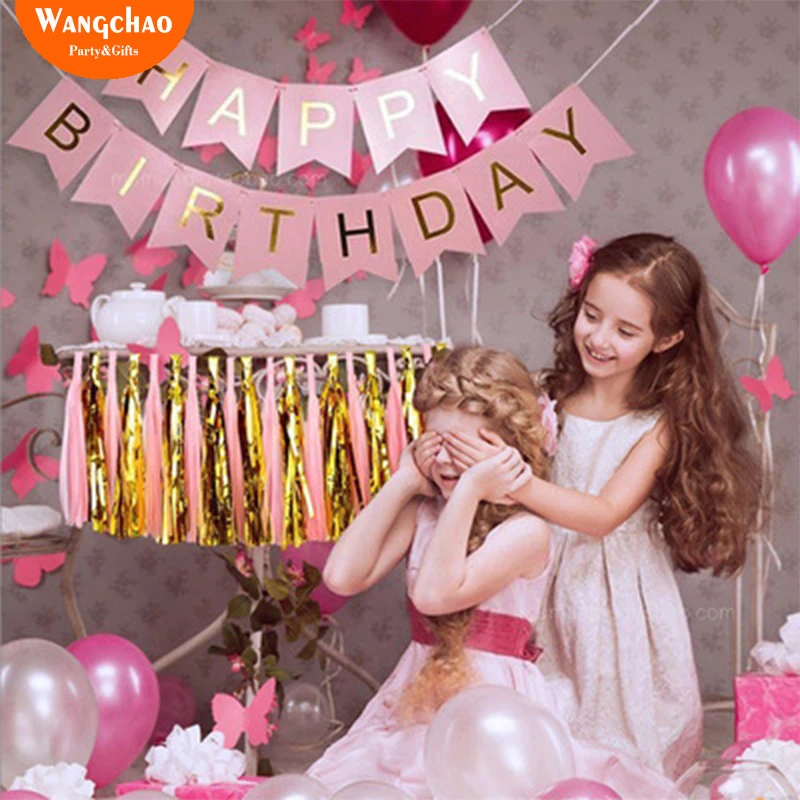 

12 Colors 13pcs/pack Happy Birthday Banners 1st Birthday Party Favors Decorations 100 Days Kids Home DIY Decora Baby Shower