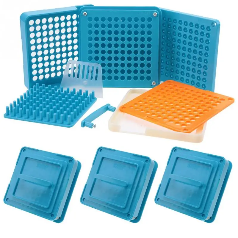 

4 Types 100 Holes Capsule Powder Maker 000# 00# 0# 1# Spreader Plates Manual Filling Capsules Machine Tool Blue