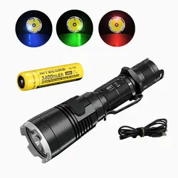 Nitecore mh27 светодиодный фонарик CREE XP-L Hi V3 LED 1000lm + RGB светодиодный фонарик с nitecore nl189 3400 мАч Батарея