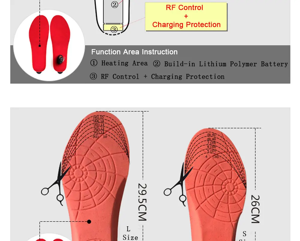 Wireless Controll Electric Heated Insoles_10