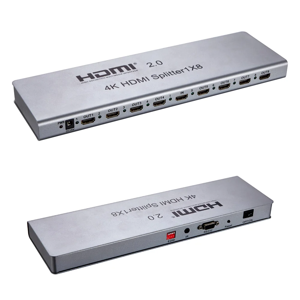 Puzhijie 1x8 HDMI 2,0 разветвитель 1 в 8 выход Переключатель HDMI Поддержка 4 K/60 HZ HDCP2.2 EDID RS232 для ПК HDTV dvd-проектор