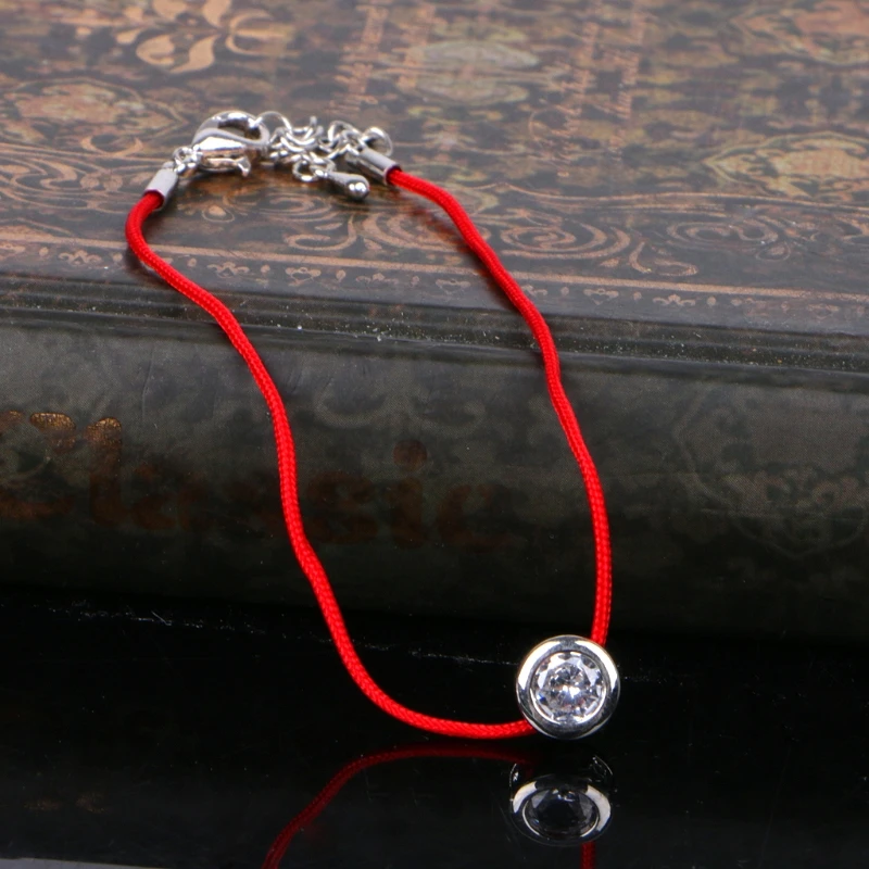 

2018 New Lucky Red Thread Crystal Charm Bracelet with String Rope CZ Zirconia Bracelets For Women Fashion