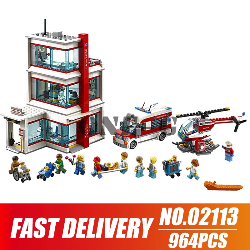 

Building blocks City Hospital 02113 964pcs Compatible legoingly City 60204 Bricks figures Educational toys for children