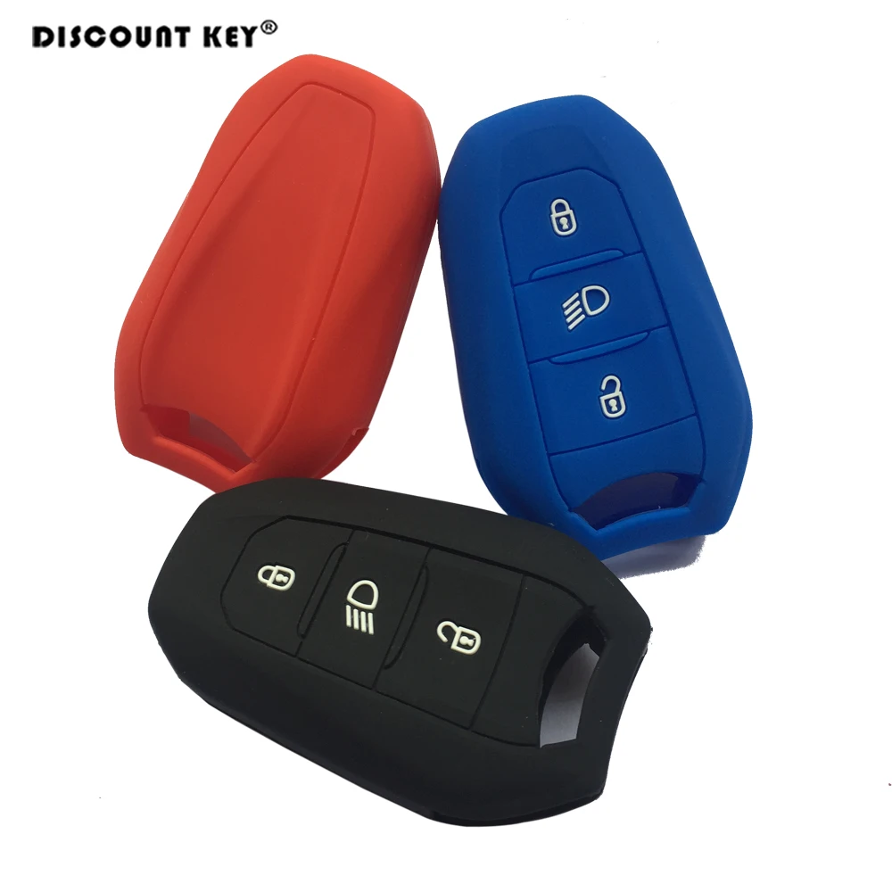 

Silicone Car Key Case Cover holder For Citroen C5 C6 C4L CACTUS C3XR DS Car Key Case Cover 3 Buttons Car Remote Key Shell Skin
