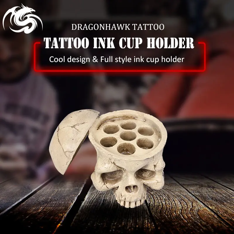 New Premium Cyan Skull Tattoo Ink Cap Cup Holder|tattoo ink caps|ink capstattoo ink cup holder - AliExpress