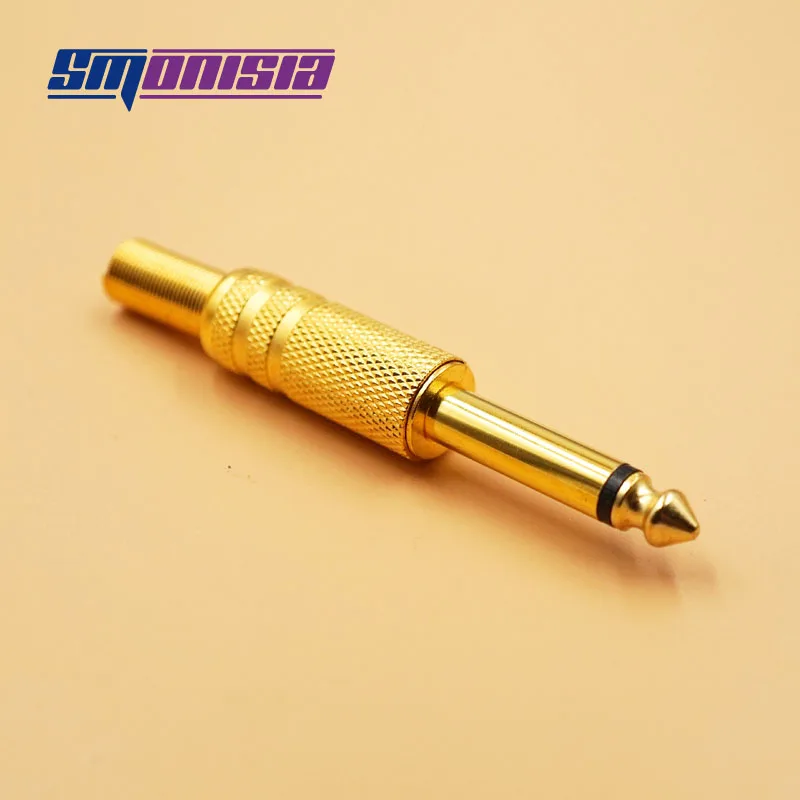 

Smonisia 10pcs Gold-plated Stereo 6.5mm jack 6.35mm Mono Connector male plug for Microphone Guitar adapter