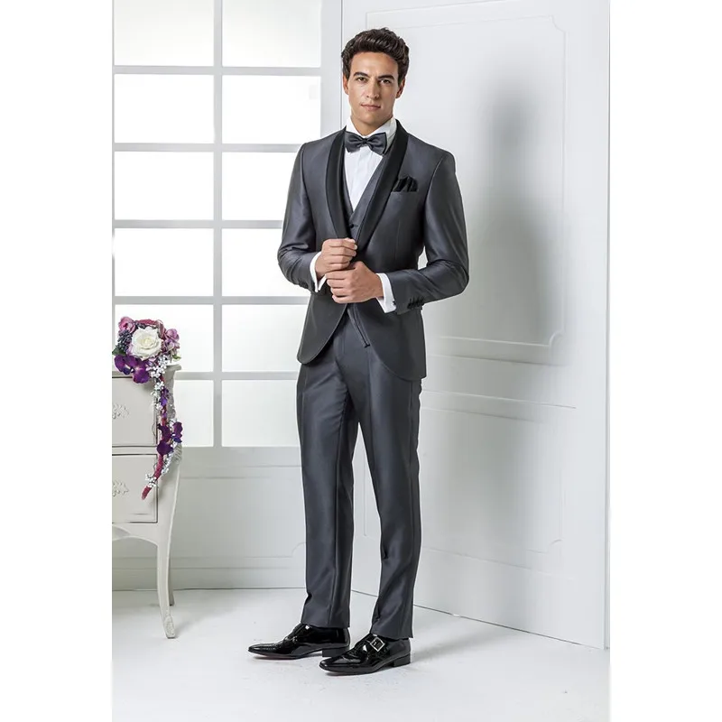 Индивидуальный заказ Лидер продаж серый свадебные костюмы итальянского мужской свадебный костюм смокинги Лучшие Мужские костюмы (куртка +