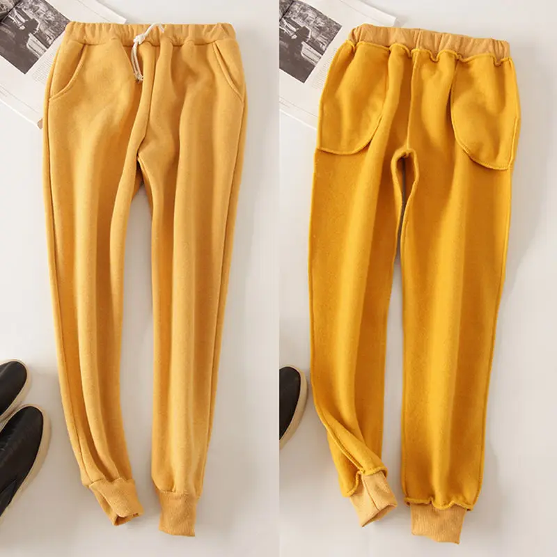 

Autumn Winter Women Casual Velvet Harem Pants Thick Loose Warm Pants Female Drawstring Long Trousers Women Pantalon Femme C3902