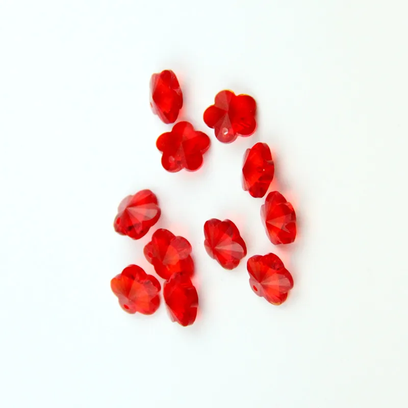 Red Color 1000pcs 14mm Crystal Plum Shape Beads Crystal Chandelier