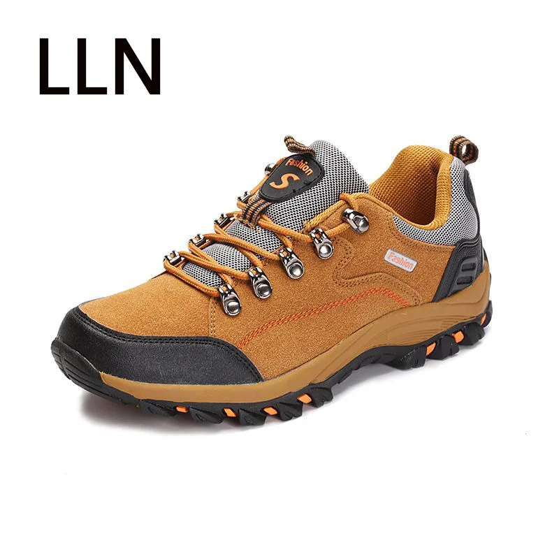 

New Men Hiking Shoes Leather Climbing Shoes Waterproof Outdoor Trekking Shoes Genuine Leather Mountain Shoes