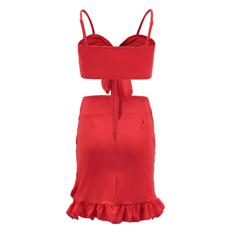 Beach Robe Cover Up YX-8049 Sexy Two Piece Set Halter Bralette Crop Top and Mini Skirt Outfits Club Dress Suit Off Shoulder Sleeveless Backless bathing suit dress cover ups