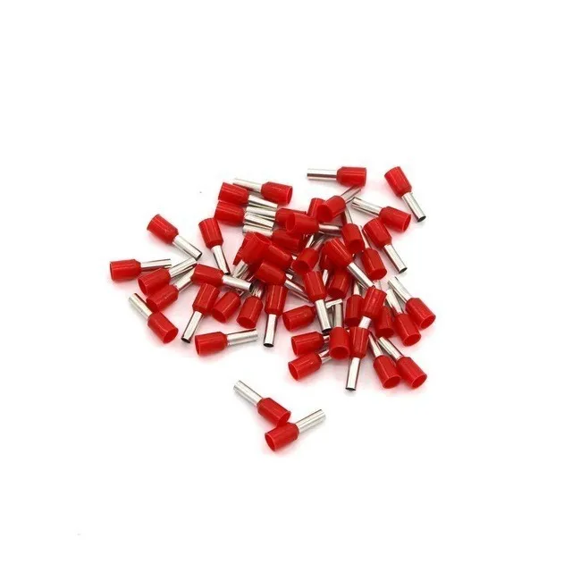 1000pcs/Pack Insulated Cord End Terminal Crimp E0508 1008 1508 7508 2508 Pressure Terminal Ferrules Crimping Terminals Tubular - Цвет: Красный