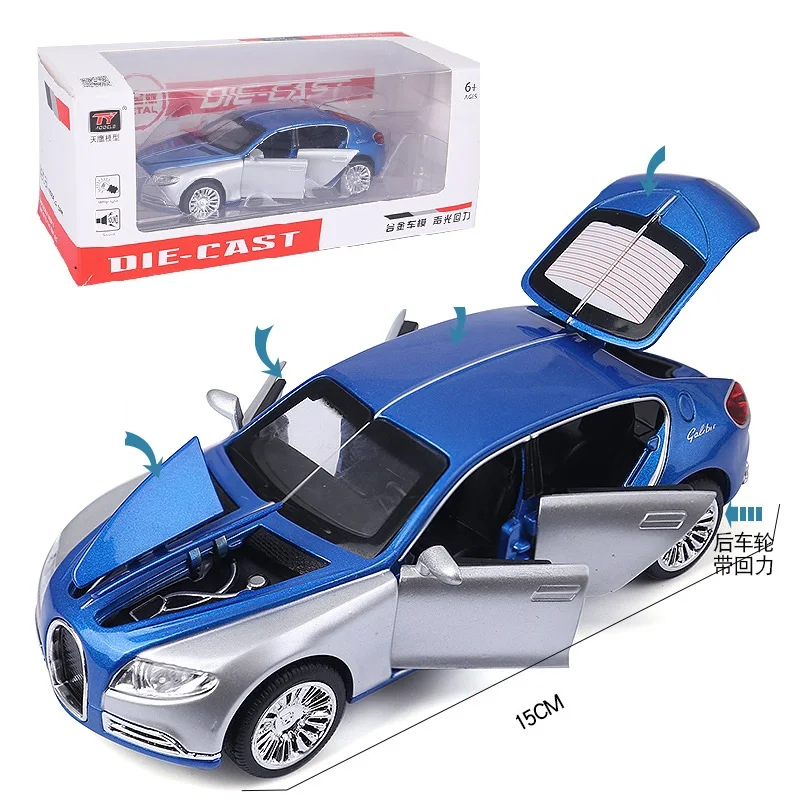 1/32 металлическая модель автомобиля Bugatti Galibier 7 открытыми дверями (TY8917B) L = 14 5 см