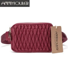 Annmouler, женская сумка на пояс, водонепроницаемая, поясная сумка, 3 цвета, сумка на пояс для телефона, полиэстер, нагрудная сумка, двойной карман, новинка, набедренные поясные сумки