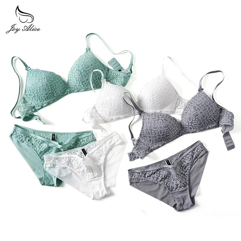 Joy alice NEW Sexy Lace Bandage Lingerie Set Charm Seduction Push Up Underwear Women Elegant Breathable Comfortable bra set