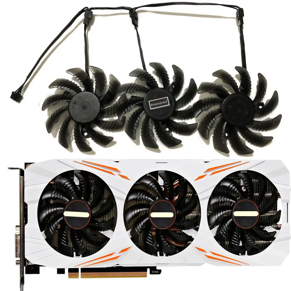 Кулер для видеокарты GIGABYTE GTX 1080 1070 1060 G1 ROCK WINDFORCE охлаждение графической карты 3