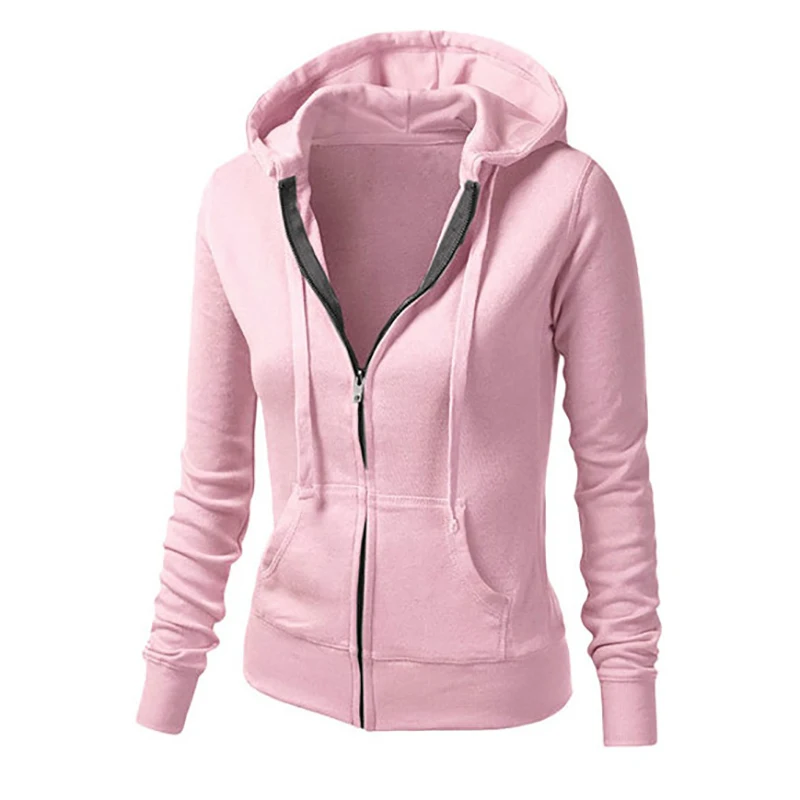 

Zipper Hoodies Sweatshirts Autumn Winter Women Pullovers Hoodie Pockets Femme Casual Hooded Sweatshirt Mujer Plus Size GV957