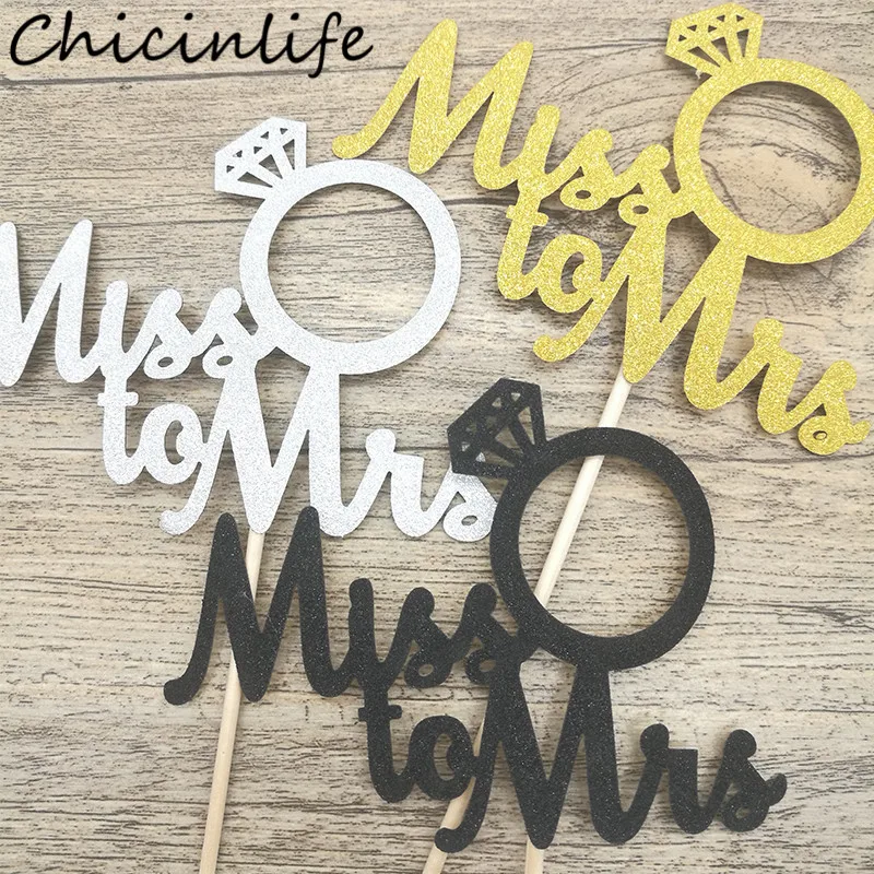 Chicinlife 10 шт. топпер для капкейка Miss To Mrs девичвечерние свадебной вечеринки