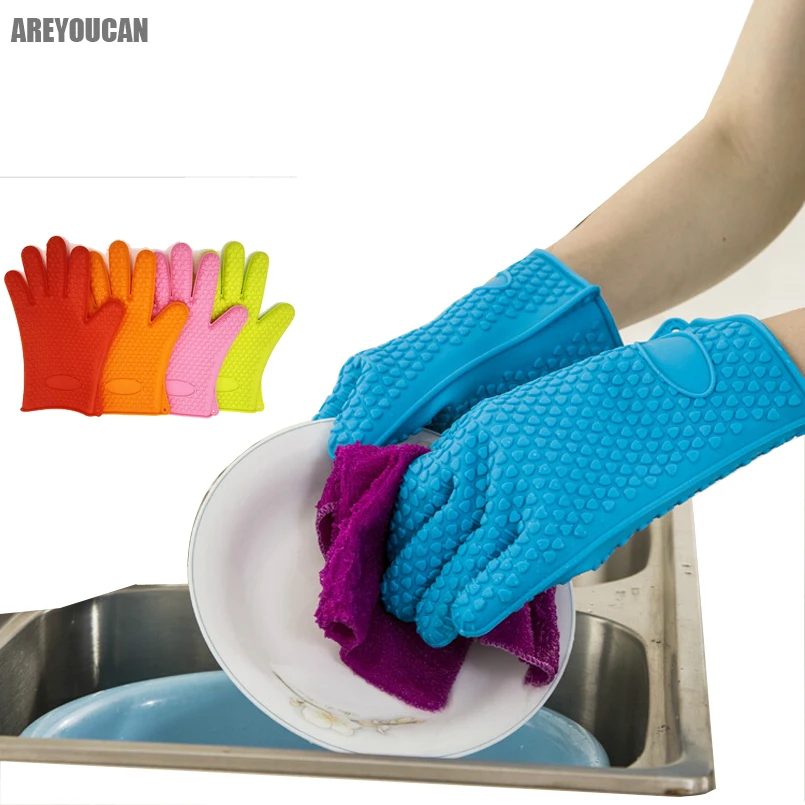 Heat Resistant Silicone Glove Cooking Baking BBQ Oven Pot Holder Mitt