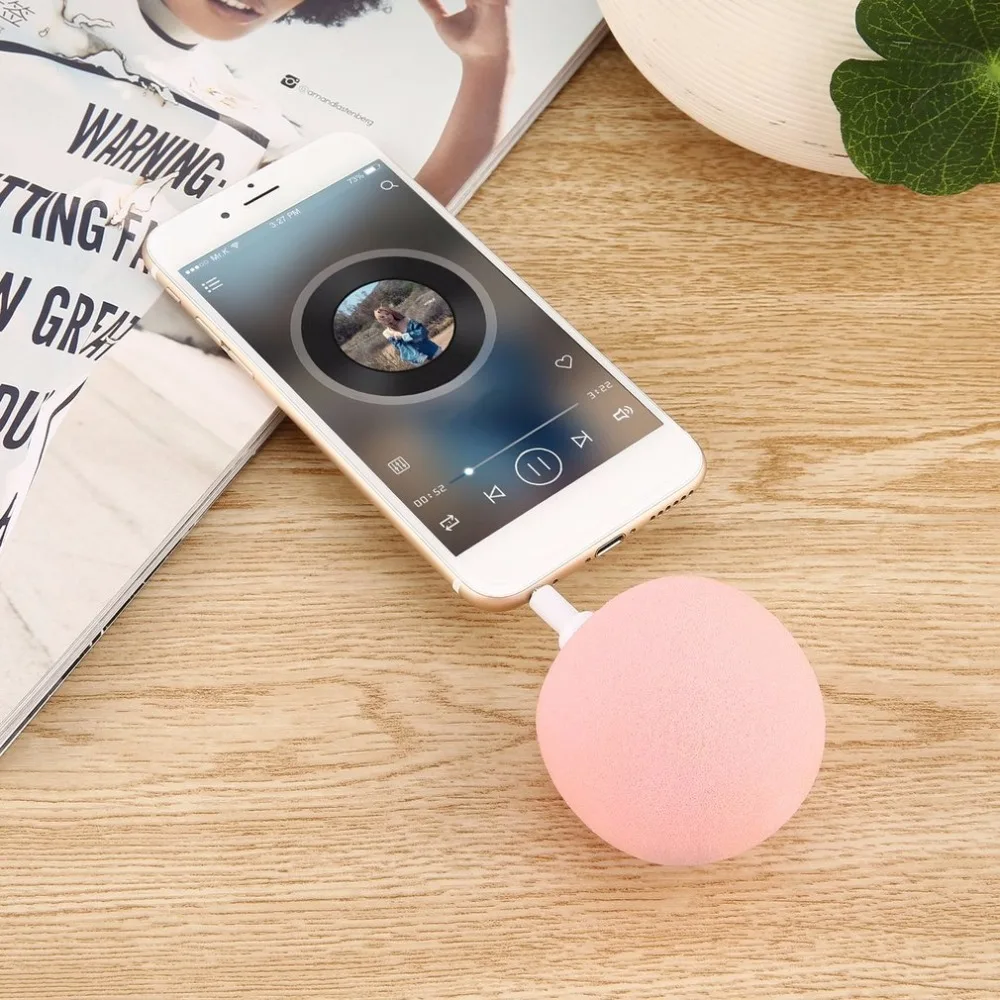 Милая, стильная мини Динамик с 3,5 мм разъем губка мяч телефон Динамик аудио Красочные Звук Динамик для iPhone MP3 MP4