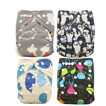 

Reusable Washable Cloth Diaper Cover Couche Lavable 2019 Brand Newborn Baby Diaper Character Print Bamboo Diaper