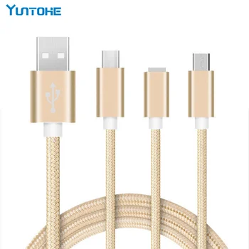 

3in1 USB Cable for Mobile Phone Micro USB Type C Charger Cable for iPhone Samsung Charging Cable Micro USB Charger Cord 50pcs