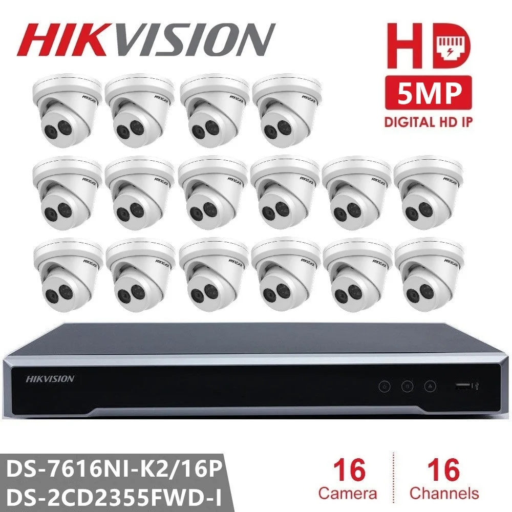 

Hikvision 16CH Network POE NVR Kit CCTV Security System 16CH NVR + 16PCS Camera 5MP IP Camera Night Vision Surveillance Set