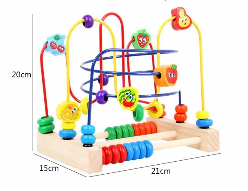 MOTOHOOD  Baby Toddler Early Educational Toys Round Circle First Bead For Kids Children Wooden Toys Puzzle Educational Toys  (5)