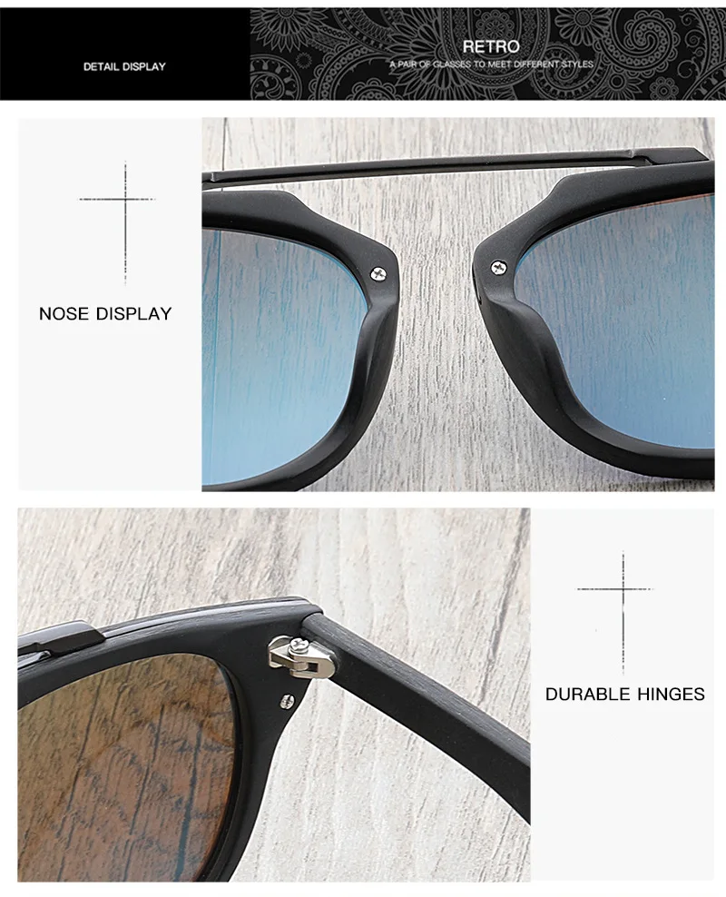 AZB деревянные солнечные очки, поляризованные солнцезащитные очки с деревянной оправой, UV400 Ретро бамбуковые солнцезащитные очки Брендовые солнцезащитные очки в деревянной оправе с чехлом из бамбука