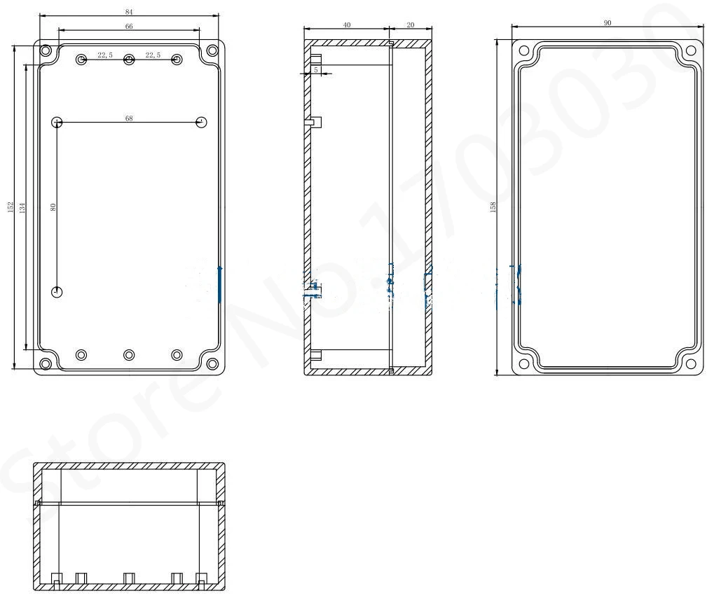 Прямоугольная Пылезащитная Водонепроницаемая IP65 пластиковая DIY