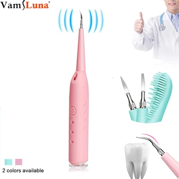 

Waterproof Electric Vibration Dental Calculus Remover Kit Multifunction Oral Clean Tooth Stain Eraser With LED By USB