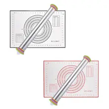 17 дюймов регулируемые Вертлюги из нержавеющей стали штырь с коврик для теста ролик 8 съемные толщина кольца набор