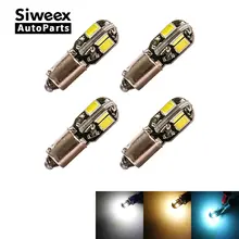4x t4w ba9s carro lâmpadas led 8 5730 smd interior leitura lado marcador luz auto placa de licença porta lâmpadas dc 12v branco quente iceblue