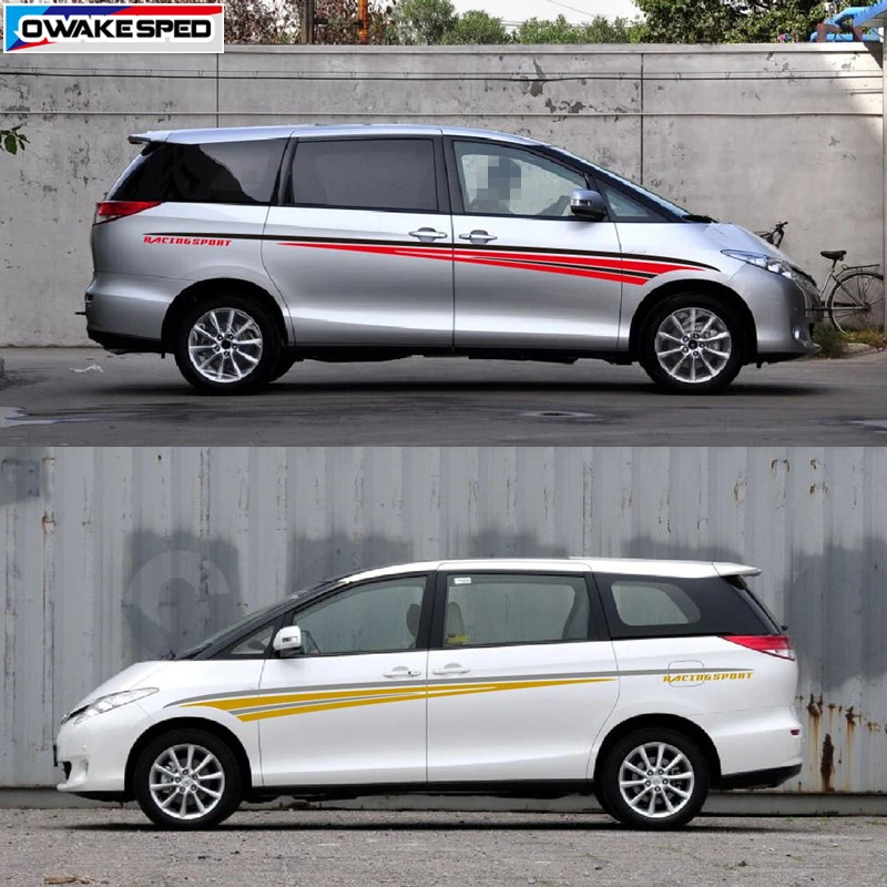 Виниловая наклейка с полосками на талию для автомобилей Toyota Alphard Previa|Наклейки